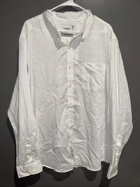 Goodfellow & Co White Pinstripe Button-Up Dress Shirt